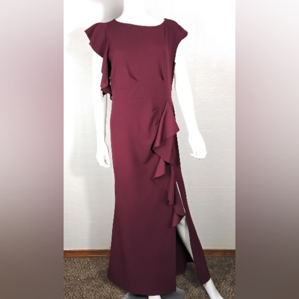 Elegant One Shoulder Burgundy Gown
